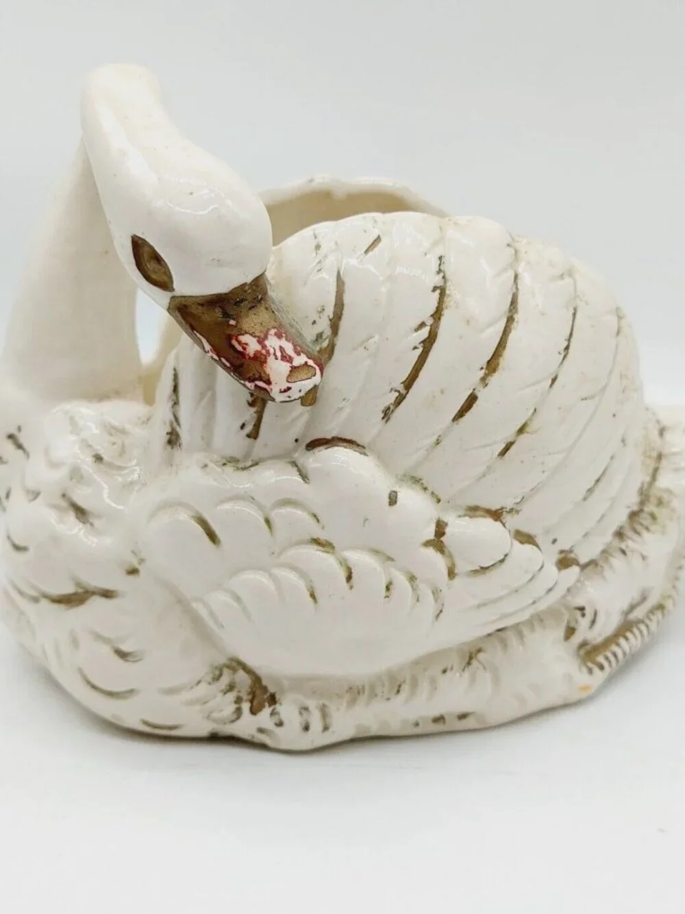 Swan Dish Planter Figurine Made in Japan Hand Painted Read